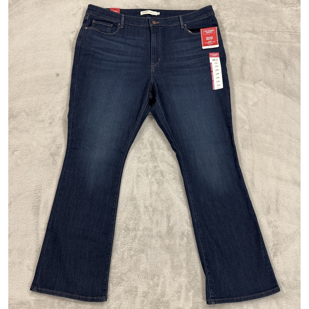 NWT Levis Bootcut Jeans Womens 20 Dark Blue Mid Rise Stretch Flex Denim Western